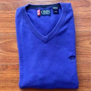 Chaps Vibrant Purple V-Neck
Sweater Men's Size L 100% Cotton
Great Condition